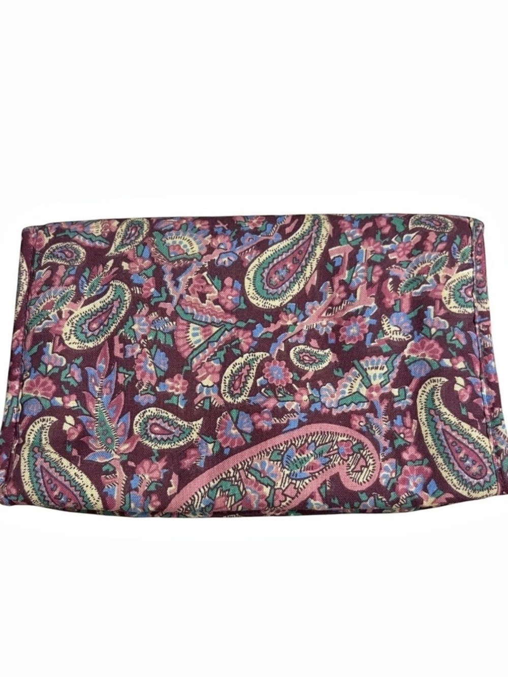 RALPH LAUREN Vintage 90s Paisley Make-Up Clutch in Purple & Multicolor -- PRETTY - Picture 2 of 6